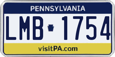 PA license plate LMB1754