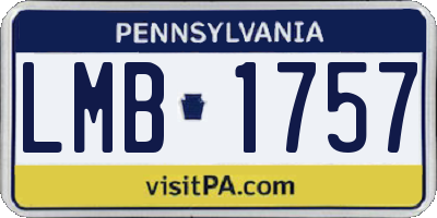 PA license plate LMB1757