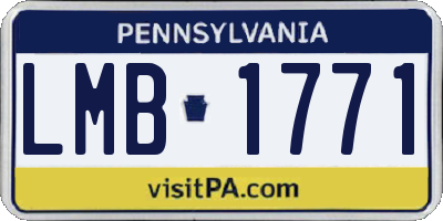 PA license plate LMB1771
