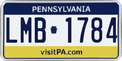 PA license plate LMB1784