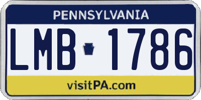 PA license plate LMB1786