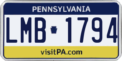 PA license plate LMB1794
