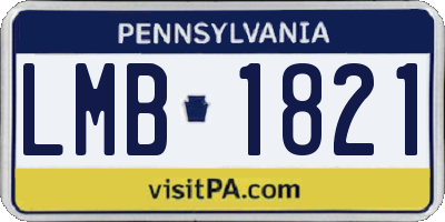 PA license plate LMB1821