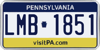 PA license plate LMB1851