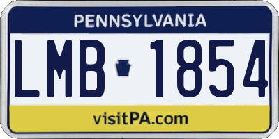 PA license plate LMB1854