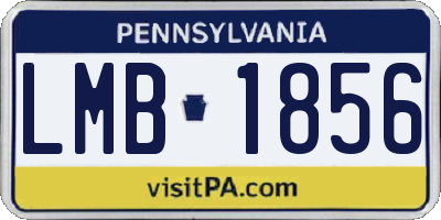 PA license plate LMB1856