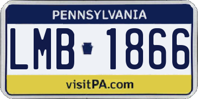 PA license plate LMB1866