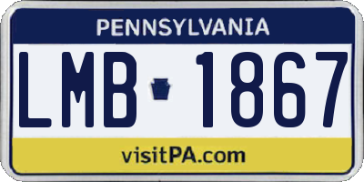 PA license plate LMB1867