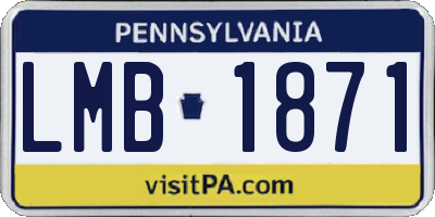 PA license plate LMB1871