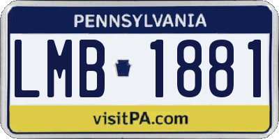 PA license plate LMB1881