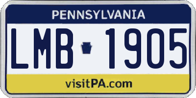 PA license plate LMB1905
