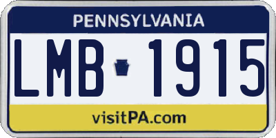 PA license plate LMB1915