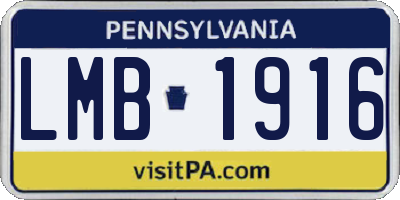 PA license plate LMB1916