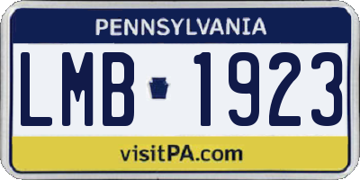 PA license plate LMB1923