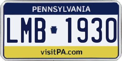PA license plate LMB1930