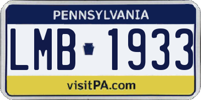 PA license plate LMB1933