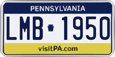 PA license plate LMB1950