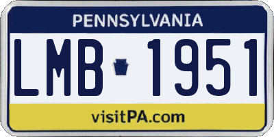 PA license plate LMB1951