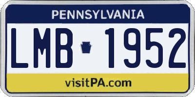 PA license plate LMB1952