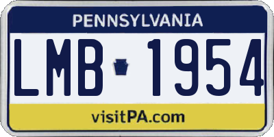 PA license plate LMB1954