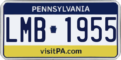 PA license plate LMB1955