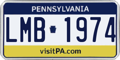 PA license plate LMB1974