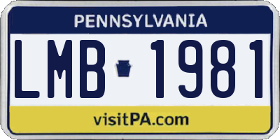 PA license plate LMB1981