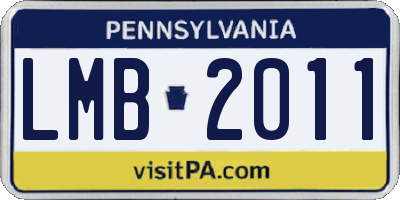 PA license plate LMB2011