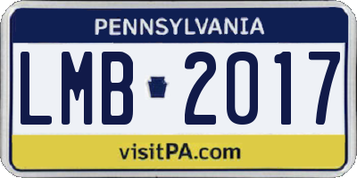PA license plate LMB2017