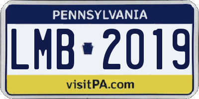 PA license plate LMB2019