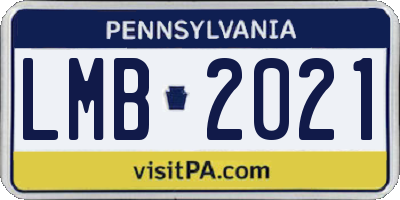 PA license plate LMB2021