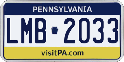 PA license plate LMB2033