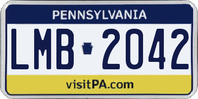 PA license plate LMB2042