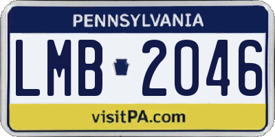 PA license plate LMB2046