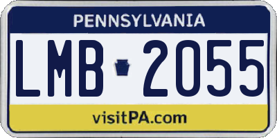 PA license plate LMB2055