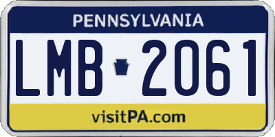 PA license plate LMB2061