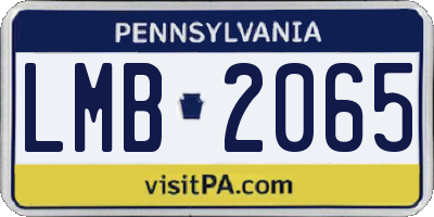PA license plate LMB2065