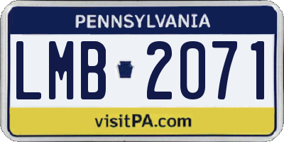 PA license plate LMB2071