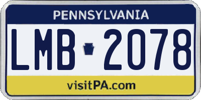 PA license plate LMB2078