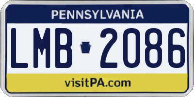 PA license plate LMB2086