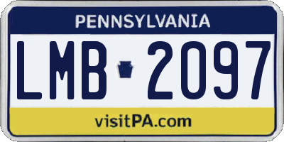 PA license plate LMB2097
