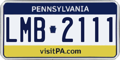 PA license plate LMB2111