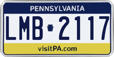 PA license plate LMB2117
