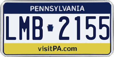 PA license plate LMB2155