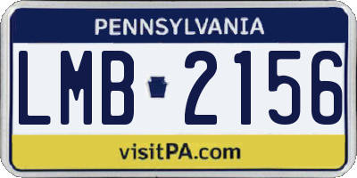 PA license plate LMB2156