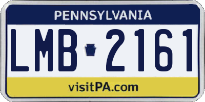 PA license plate LMB2161