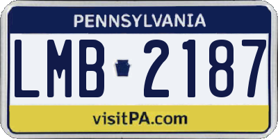 PA license plate LMB2187