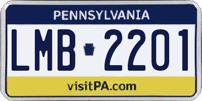 PA license plate LMB2201