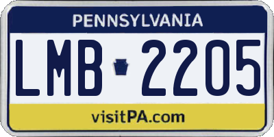 PA license plate LMB2205