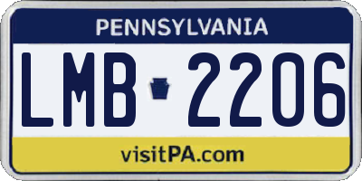 PA license plate LMB2206